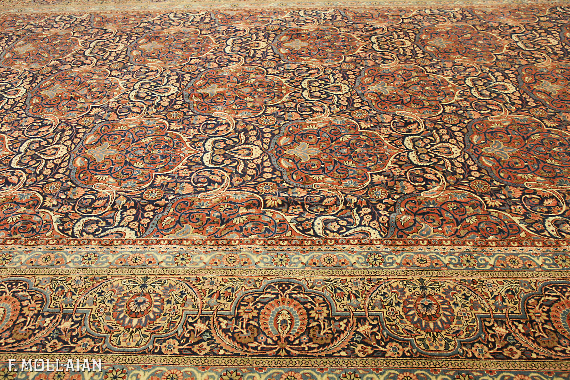 All-Over Antique Persian Kashan Dabir Carpet n°:98151652